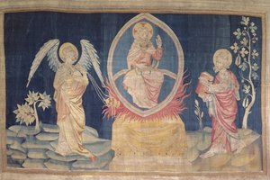 Een engel met een wierookvat, nr.18 van de Apocalyps van Angers door Nicolas Bataille